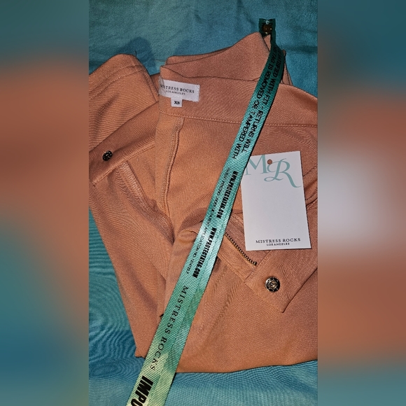 Mistress Rocks Right Now' Peach Neoprene Jersey Leggings - Picture 8 of 8